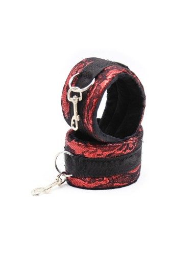 OHMAMA FETISH SHORT VELVET LACE WRIST RESTRAINTS NYLON