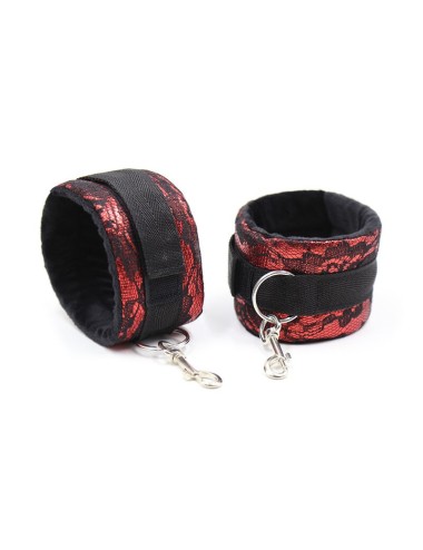 OHMAMA FETISH SHORT VELVET LACE WRIST RESTRAINTS NYLON