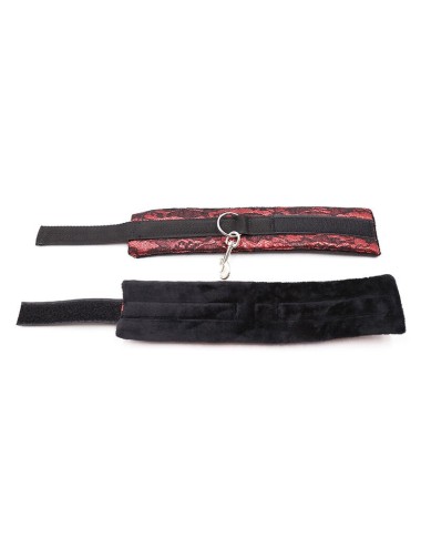 OHMAMA FETISH SHORT VELVET LACE WRIST RESTRAINTS NYLON