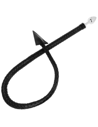OHMAMA FETISH DEVIL'S TAIL LEATHER & METAL BUTT PLUG 7 CM