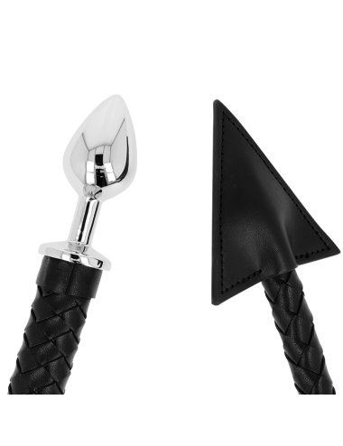 OHMAMA FETISH DEVIL'S TAIL LEATHER & METAL BUTT PLUG 7 CM