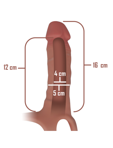 INTENSE - HOLLOW STRAP-ON SILICONE EXTENDER 16 X 3.5 CM