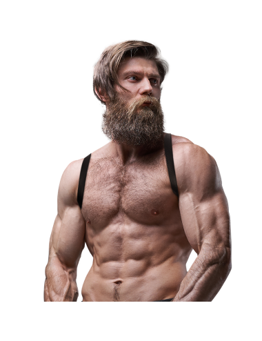 FETISH SUBMISSIVE ATTITUDE - ECO LEATHER BACK STRAP HARNESS MEN
