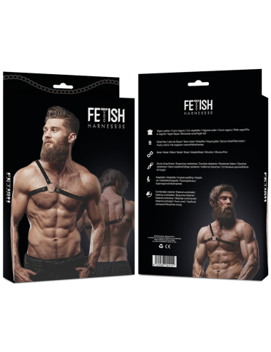 FETISH SUBMISSIVE ATTITUDE - ECO LEATHER CROSSED SHOULDER STRAP HARNESS MEN