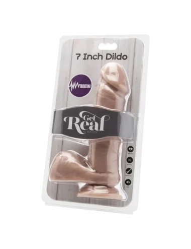 GET REAL - DILDO 18 CM WITH BALLS VIBRATOR SKIN