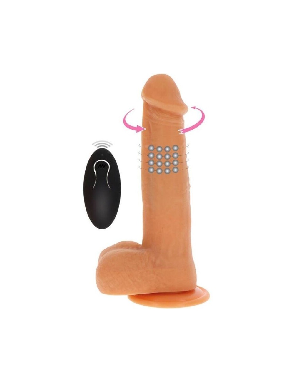 GET REAL - ROTATING BEADS VIBRATING DILDO SKIN