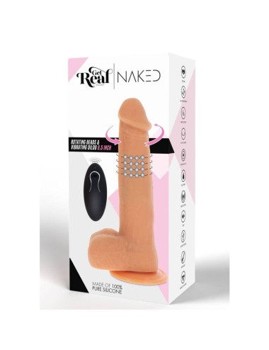 GET REAL - ROTATING BEADS VIBRATING DILDO SKIN