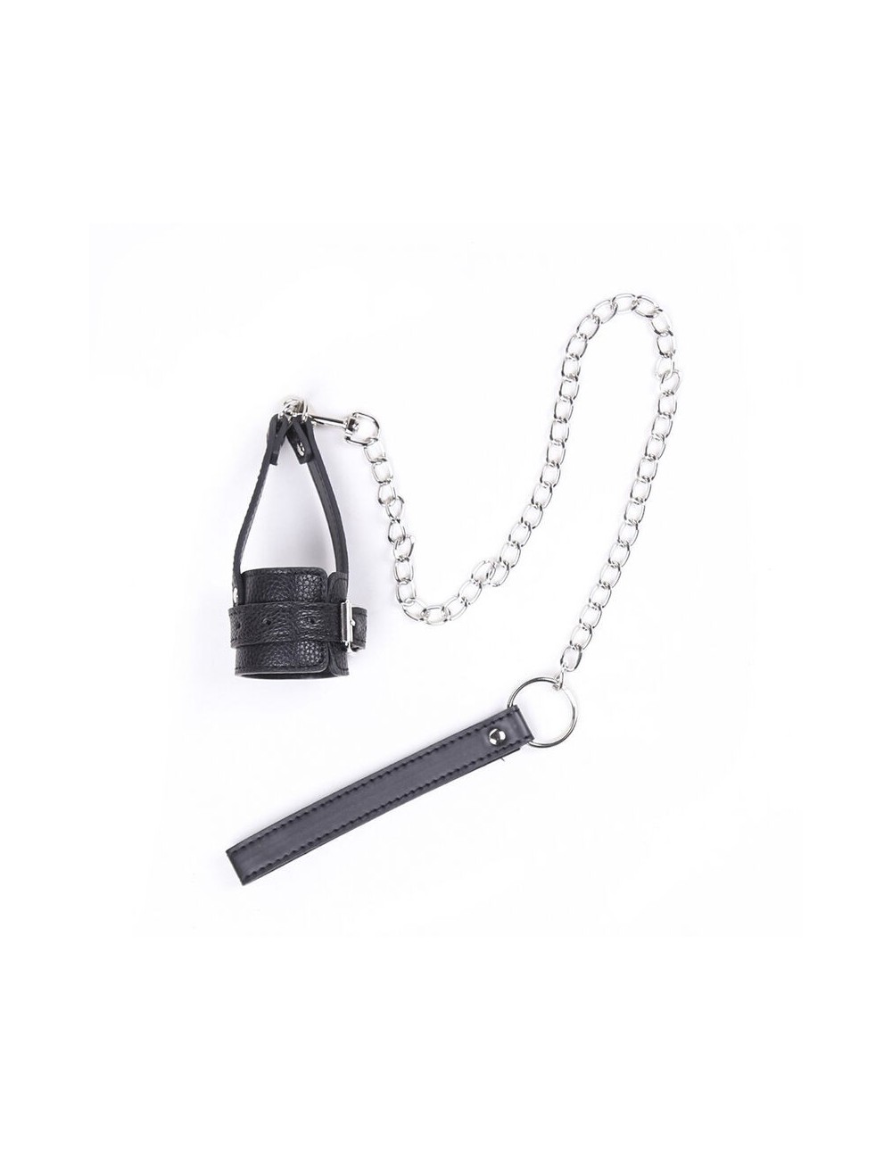 OHMAMA FETISH COCK RING WITH METAL LEASH CHAIN