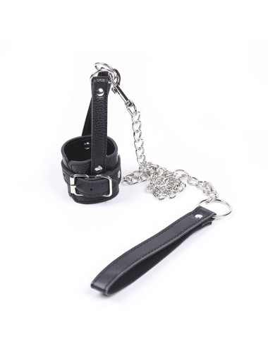 OHMAMA FETISH COCK RING WITH METAL LEASH CHAIN