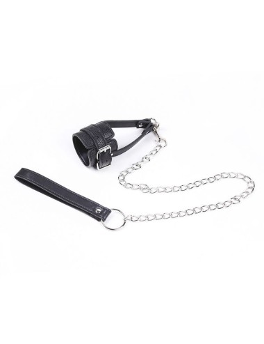 OHMAMA FETISH COCK RING WITH METAL LEASH CHAIN