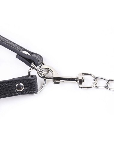 OHMAMA FETISH COCK RING WITH METAL LEASH CHAIN