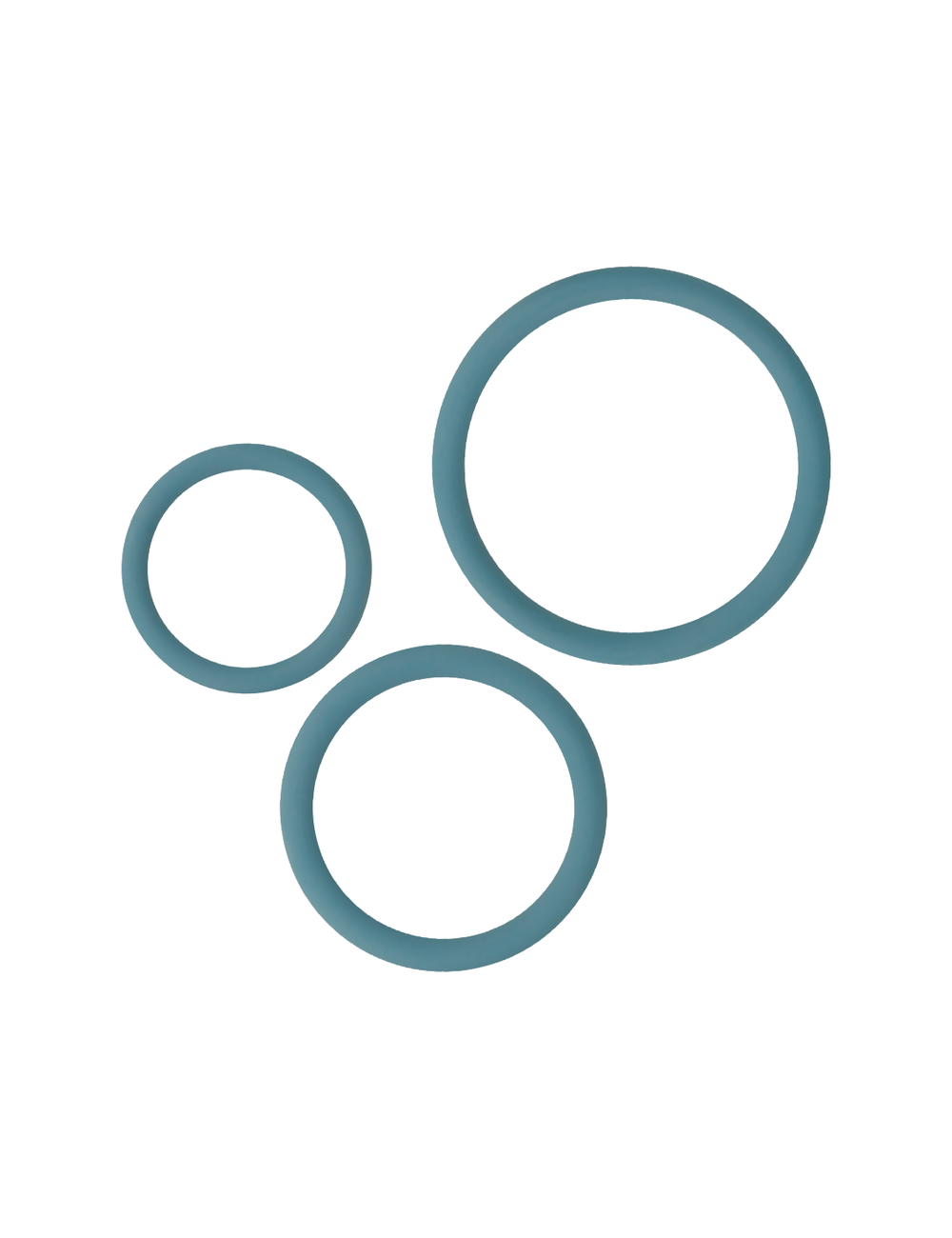 OHMAMA 3 RINGS SET FOR PENIS & TESTICLES - BLUE