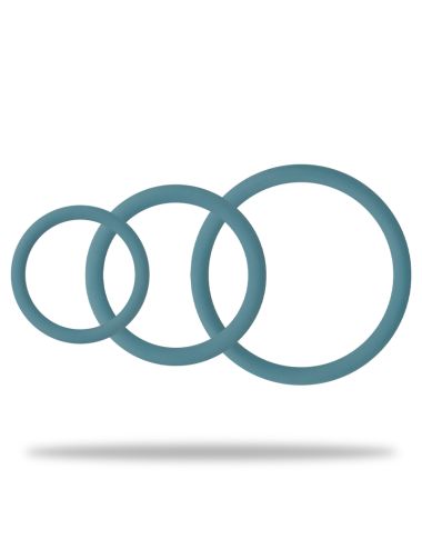 OHMAMA 3 RINGS SET FOR PENIS & TESTICLES - BLUE