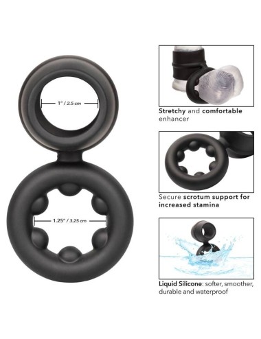CALIFORNIA EXOTICS ALPHA DUAL MAGNUM RING BLACK