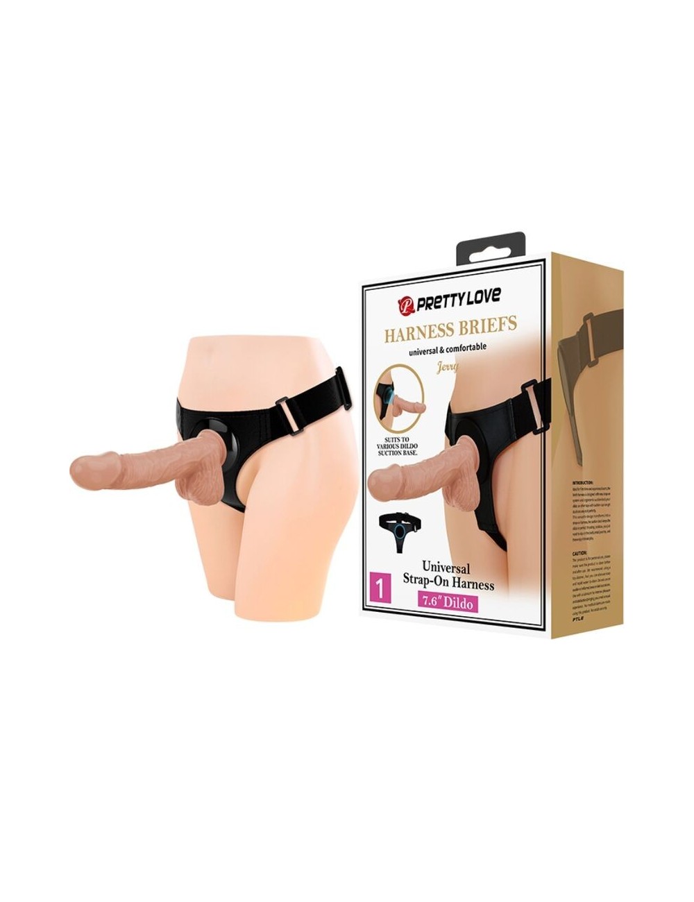 PRETTY LOVE - HARNESS BRIEFS UNIVERSAL HARNESS WITH DILDO JERRY 21.8 CM NATURAL PRETTY LOVE - HARNESS BRIEFS UNIVERSAL HARNESS WITH DILDO JERRY 21.8 CM NATURAL