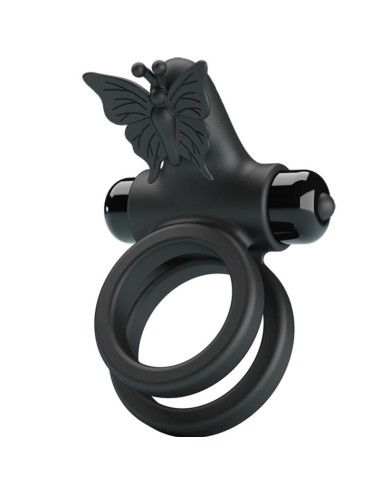 PRETTY LOVE - DOUBLE RING VIBRATOR WITH BLACK STIMULATOR