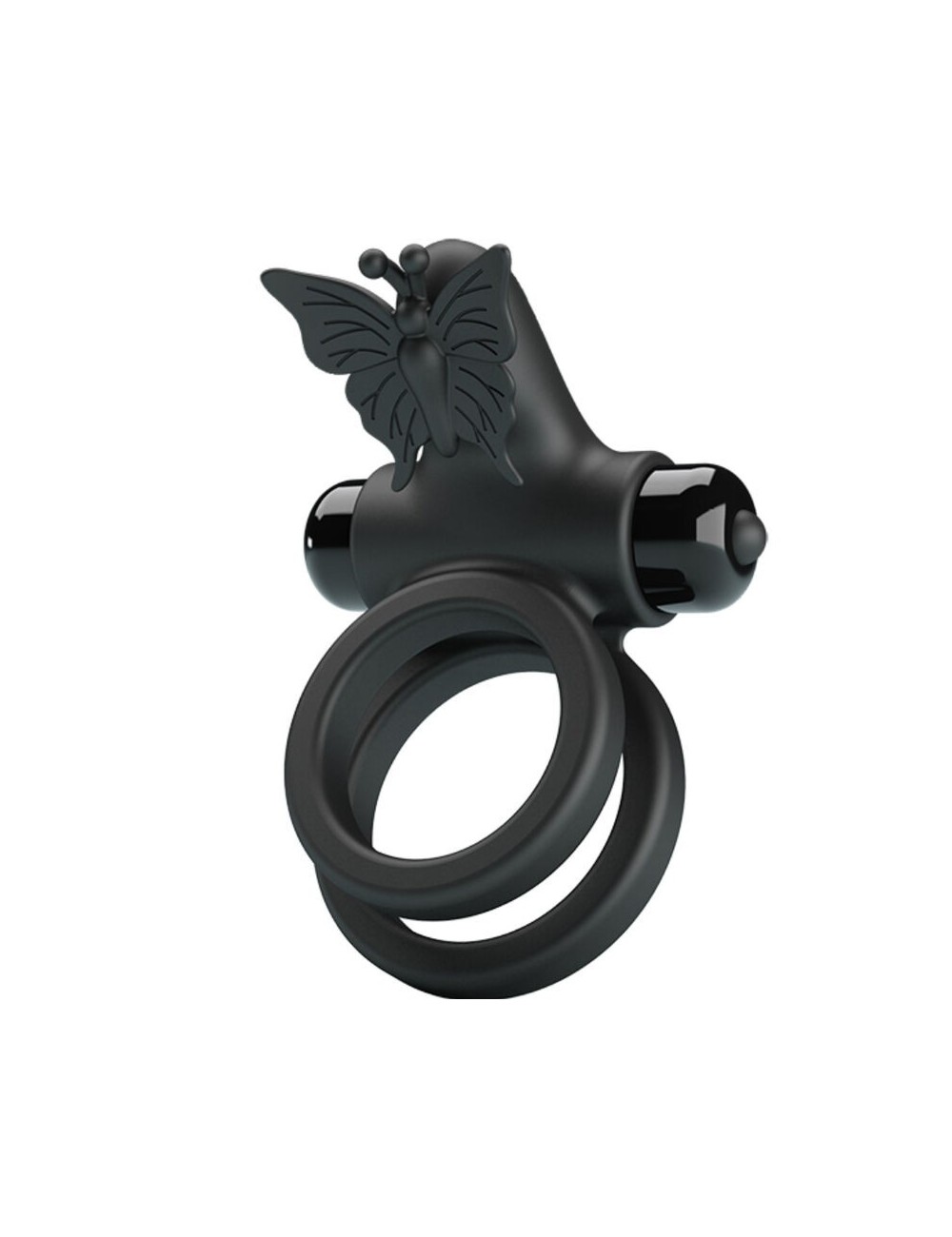 PRETTY LOVE - DOUBLE RING VIBRATOR WITH BLACK STIMULATOR