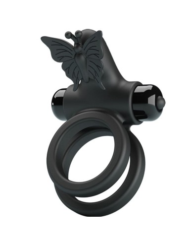 PRETTY LOVE - DOUBLE RING VIBRATOR WITH BLACK STIMULATOR