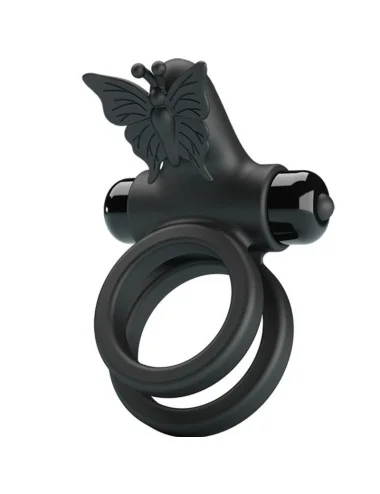 PRETTY LOVE - DOUBLE RING VIBRATOR WITH BLACK STIMULATOR