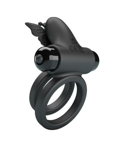 PRETTY LOVE - DOUBLE RING VIBRATOR WITH BLACK STIMULATOR