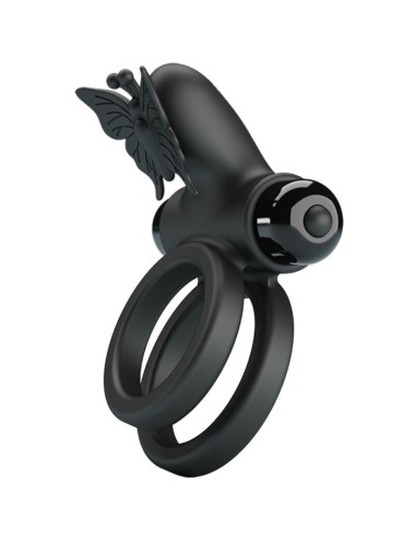 PRETTY LOVE - DOUBLE RING VIBRATOR WITH BLACK STIMULATOR