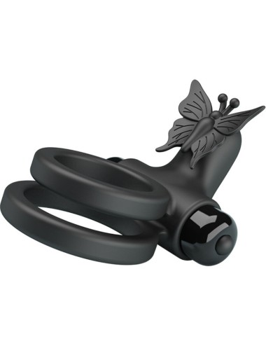 PRETTY LOVE - DOUBLE RING VIBRATOR WITH BLACK STIMULATOR