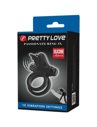 PRETTY LOVE - DOUBLE RING VIBRATOR WITH BLACK STIMULATOR