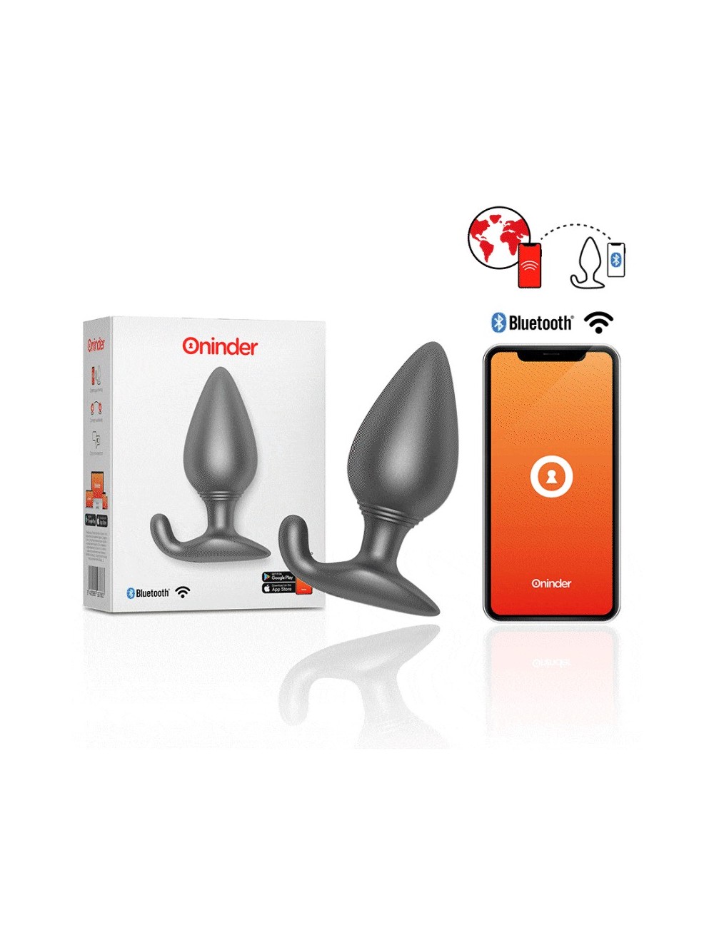 ONINDER VIBRATING ANAL PLUG BLACK - FREE APP ONINDER VIBRATING ANAL PLUG BLACK - FREE APP