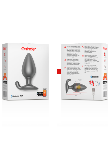 ONINDER VIBRATING ANAL PLUG BLACK - FREE APP