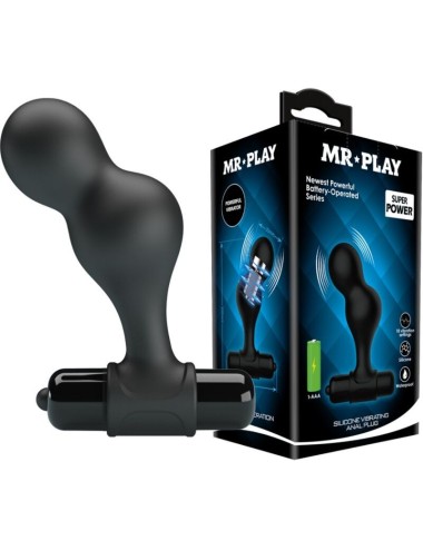 MR PLAY - SILICONE VIBRATING ANAL PLUG BLACK