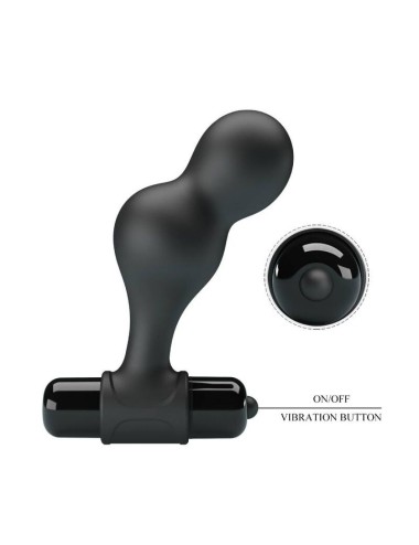 MR PLAY - SILICONE VIBRATING ANAL PLUG BLACK