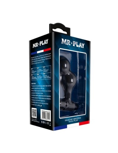 MR PLAY - SILICONE VIBRATING ANAL PLUG BLACK