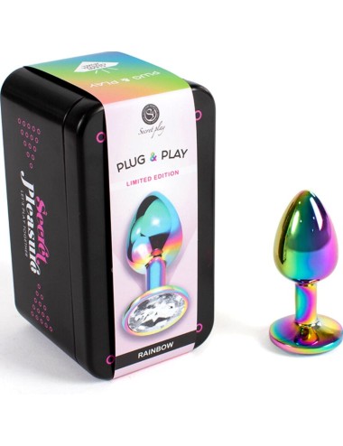 SECRET PLAY - METAL BUTT PLUG RAINBOW SMALL SIZE 7 CM