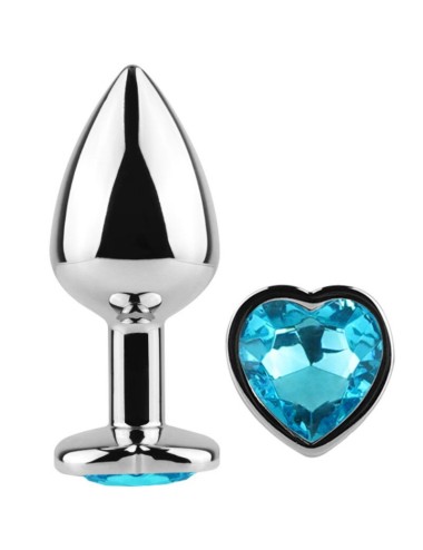 SECRET PLAY - METAL BUTT PLUG BLUE HEART SMALL SIZE 7 CM