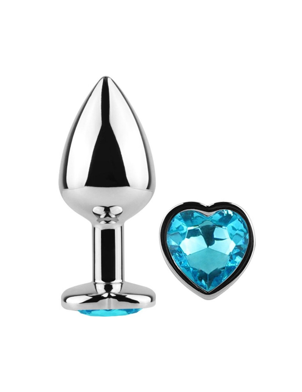 SECRET PLAY - METAL BUTT PLUG BLUE HEART SMALL SIZE 7 CM
