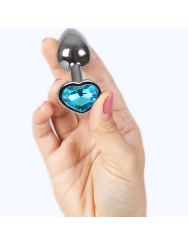 SECRET PLAY - METAL BUTT PLUG BLUE HEART SMALL SIZE 7 CM