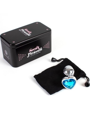 SECRET PLAY - METAL BUTT PLUG BLUE HEART SMALL SIZE 7 CM