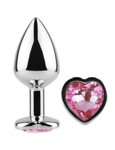 SECRET PLAY - METAL BUTT PLUG FUCHSIA HEART SMALL SIZE 7 CM