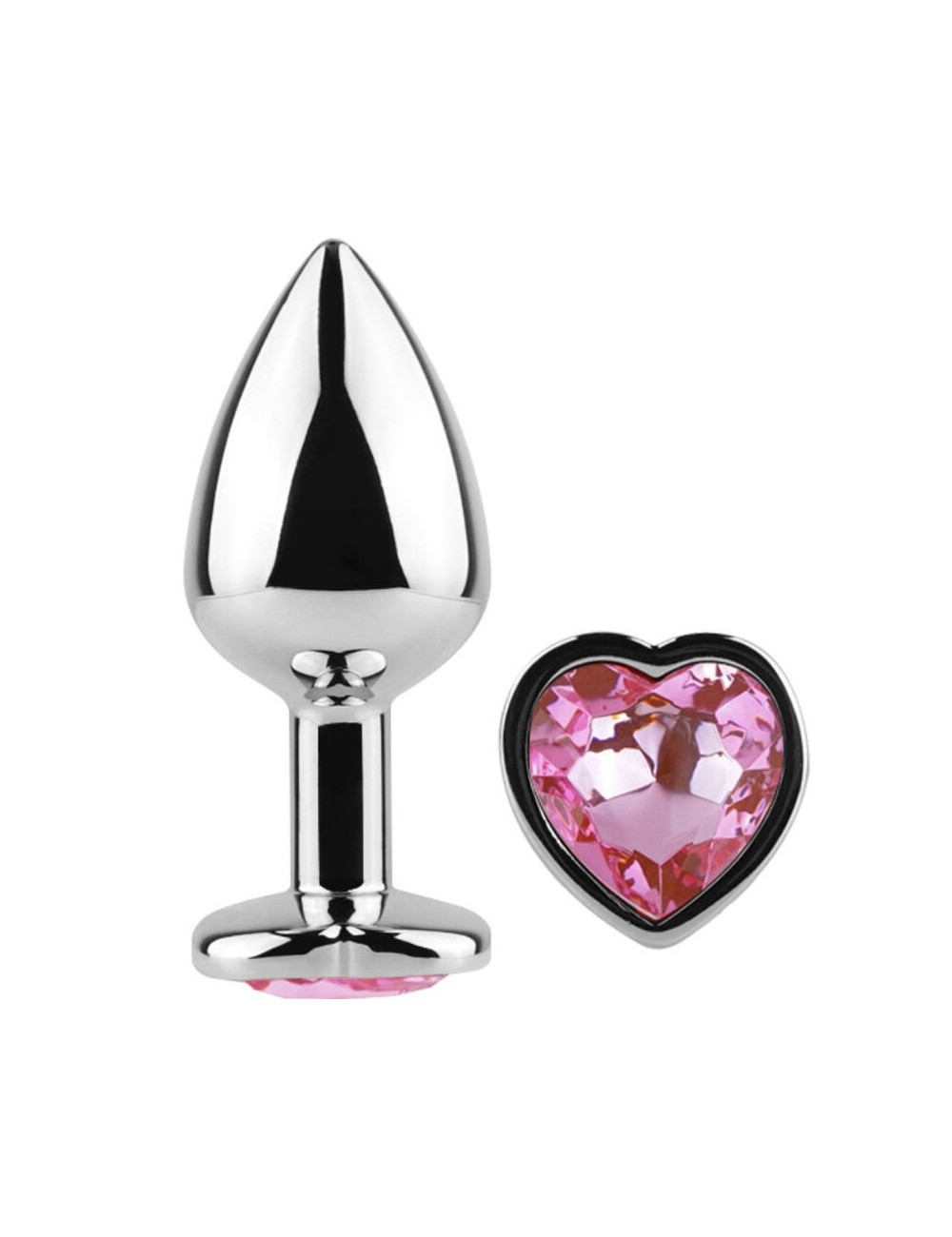 SECRET PLAY - METAL BUTT PLUG FUCHSIA HEART SMALL SIZE 7 CM
