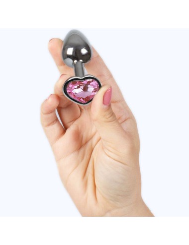 SECRET PLAY - METAL BUTT PLUG FUCHSIA HEART SMALL SIZE 7 CM