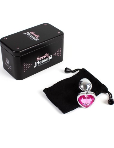 SECRET PLAY - METAL BUTT PLUG FUCHSIA HEART SMALL SIZE 7 CM