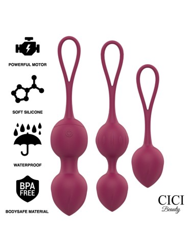 CICI BEAUTY PREMIUM SILICONE 3 VIBRATING KEGEL BEADS REMOTE CONTROL