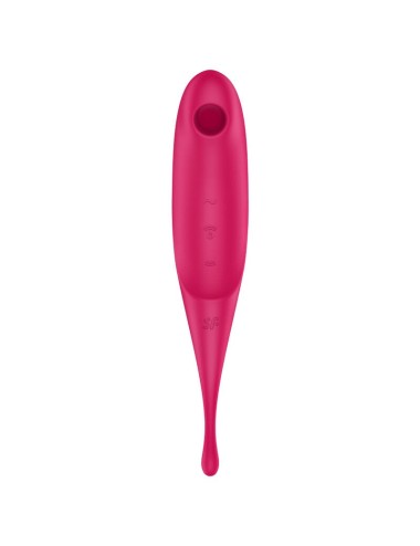 SATISFYER TWIRLING PRO AIR PULSE STIMULATOR & VIBRATOR - RED