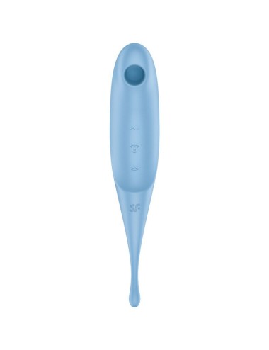 SATISFYER TWIRLING PRO AIR PULSE STIMULATOR & VIBRATOR - BLUE