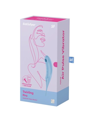 SATISFYER TWIRLING PRO AIR PULSE STIMULATOR & VIBRATOR - BLUE