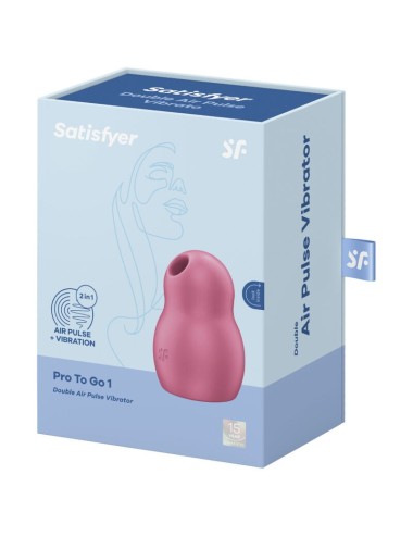 SATISFYER PRO TO GO 1 DOUBLE AIR PULSE STIMULATOR & VIBRATOR - RED