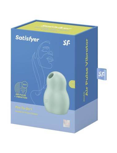 SATISFYER PRO TO GO 1 DOUBLE AIR PULSE STIMULATOR & VIBRATOR - GREEN