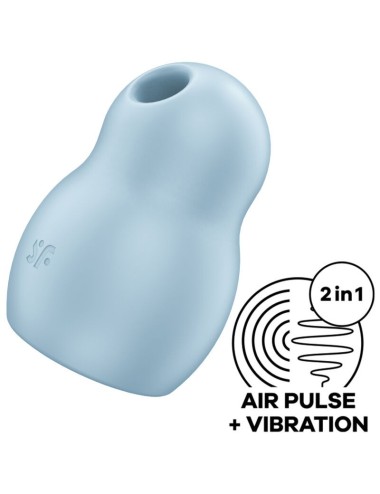 SATISFYER PRO TO GO 1 DOUBLE AIR PULSE STIMULATOR & VIBRATOR - BLUE