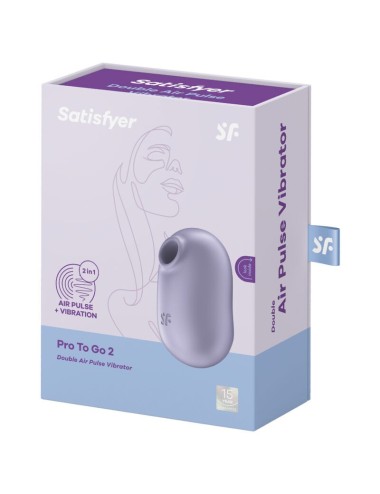 SATISFYER PRO TO GO 2 DOUBLE AIR PULSE STIMULATOR & VIBRATOR - VIOLET