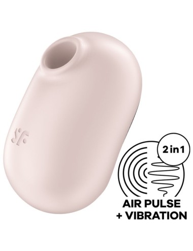 SATISFYER PRO TO GO 2 DOUBLE AIR PULSE STIMULATOR & VIBRATOR - BEIGE